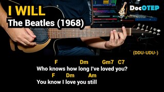 I Will - The Beatles (1968) Easy Guitar Chords Tutorial with Lyrics Part 2 SHORTS REELS