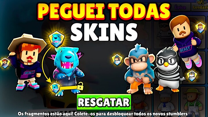 LIBEREI TODAS SKINS DO MR BEAST EM 1 DIA - Stumble Guys