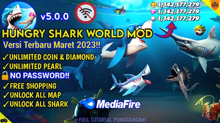 Hungry Shark World Mod Versi 5.0.0 Terbaru 2023 - No Password & Unlimited Coin!!