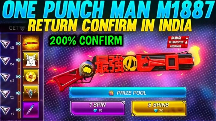 One Punch Man M1887 Return Confirm Date || Next M1887 Skin In Free Fire || Punch Man M1887 Return