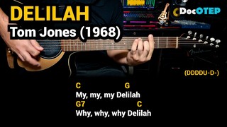 Delilah - Tom Jones (1968) Easy Guitar Chords Tutorial with Lyrics Part 2 SHORTS REELS