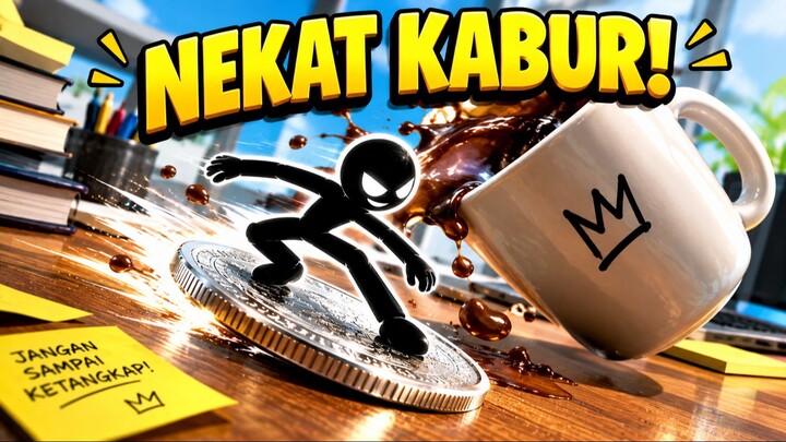 [Animasi 2D] Stickman Ini Nekat Kabur dari Meja Kerja! (2D vs Dunia Nyata)