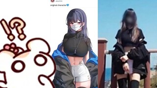 How do beautiful girl artists draw the human body? Just take a selfie and draw it!