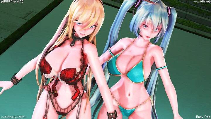 【sdPBR470】Tda式改変大人miku和Tda式兔女郎Lily的「Hi-Fi Raver」【MMD/4K/60fps】