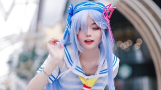 ลายทางสีฟ้าขาว / ชุดว่ายน้ำ Rem Cos