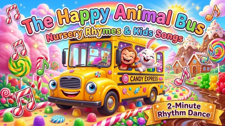 The Happy Animal Bus | Nursery Rhymes & Kids Songs | 2-Minute Rhythm Dance