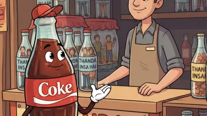 coke ne piya insaan ko 😂 .|AI Cartoon|