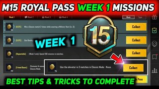 M15 ROYAL PASS WEEK 1 MISSION 🔥 PUBG M15 WEEK 1 MISSIONS 🔥 BGMI & PUBG WEEK 1 MISSIONS EXPLAINED