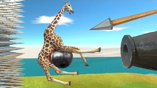 Cannon and Ballista Throw Units in Rotating Grinder Trio - Animal Revolt Battle Simulator