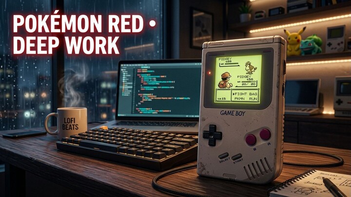Pokémon Red Game Boy Focus Music for Deep Work | Nostalgic LoFi Beats to Boost Productivity