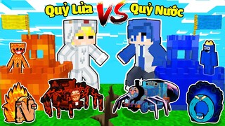 TÔ GÀ THỬ THÁCH 24H ĐẠI CHIẾN LÂU ĐÀI QUỶ LỬA VÀ QUỶ NƯỚC TÍ HON TRONG MINECRAFT*QUÁI VẬT KINH DỊ