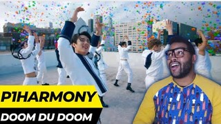 FIRST TIME Reacting to P1Harmony (피원하모니) - '둠두둠 (Doom Du Doom)' MV | REACTION