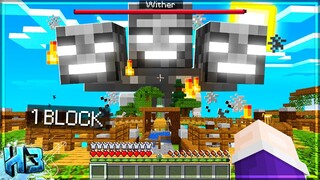 H3 Thử Thách Tiêu Diệt WITHER BOSS Cùng NoobTeam Thử Thách SINH TỒN TRÊN 1 BLOCK | tập 14 - OneBlock