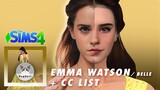 SIMS 4 | CAS | EMMA WATSON as Belle from Beauty and the beast🥀 3 FACE MASKS FOR ONE SIM + CC folder