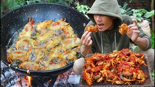 Deep Crispy Crabs Recipe - Cookinf Spicy Crispy Holy Crabs Eating with Home made Chili Paste Sauce