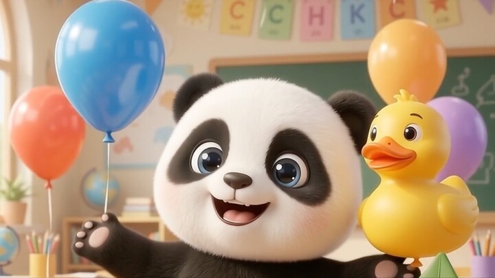 🎨 5 Colors in English for Kids | Learn Colors with Panda 🐼