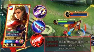 100 % Damage Benedetta: EMBLEM & BUILD | BEST BENEDETTA GAMEPLAY 2022 | MLBB