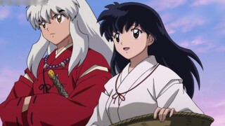 At the end of the story! Kagome gave up everything and lived in the Warring States with InuYasha