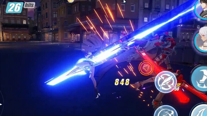 Collapse 3 is the only character with two sets of animations for the same big move?