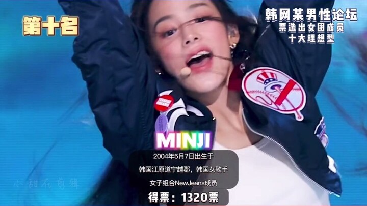 Một diễn đàn nam giới trên mạng Hàn Quốc đã bình chọn ra 10 thành viên nhóm nhạc nữ Hàn Quốc lý tưởn