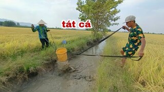 Vợ chồng Tư ra đồng tát cá kiểu này vui quá vui