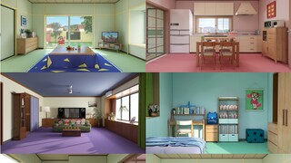 Rendering pemodelan 3D memulihkan keluarga Crayon Shin-chan dan Xiaoxin-chan. Penampilan kejutan, P 