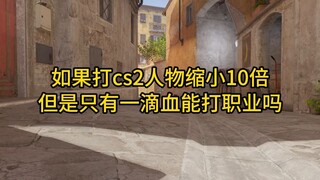 如果打cs2人物缩小10倍但是只有一滴血能打职业吗？