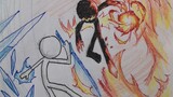 [สตอปโมชัน] การต่อสู้ด้วยไฟ VS น้ำแข็ง วาดภาพเคลื่อนไหวแบบ Flip Book