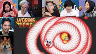 REAKSI GAMER NGELILIT CACING LAWAN SAMPAI KALAH!!! | Worms Zone Indonesia