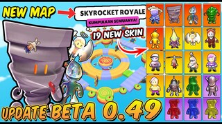 NEW BIG UPDATE 0.49 BETA! MAP BARU SKYROCKET ROYALE, 19 SKIN BARU DAN 7 EMOTE BARU - Stumble Guys