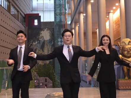 The originator of the internet’s hottest referee dance, Teacher Hu Yao, leads the “Slacking Duo”—let