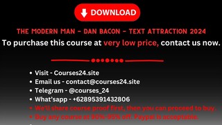 The Modern Man - Dan Bacon - Text Attraction 2024