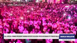 Former president Rodrigo Duterte gives a speech at the Davao City rally!