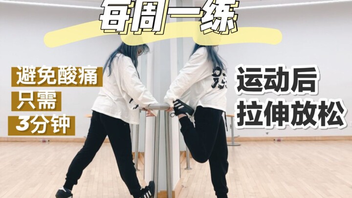 每周一练·只需3分钟! 避免肌肉腿| 运动后放松拉伸跟练| 跳舞后科学放松|零基础新手入门|舞蹈基础训练 Suna