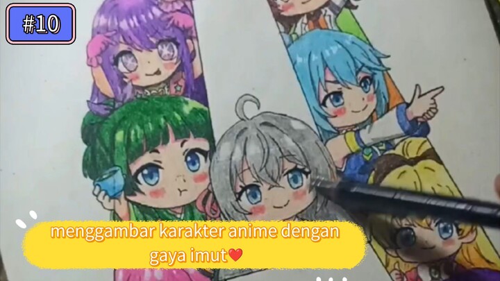 menggambar karakter anime dengan gaya imut❤️ siap selanjutnya? | part 10