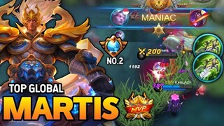 MANIAC! MARTIS BEST BUILD 2021 | TOP GLOBAL MARTIS GAMEPLAY | MOBILE LEGENDS✓