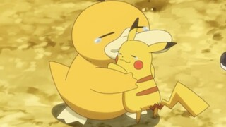 The target is Pokémon. Master Xiaozhi, Xiaoxia and Xiaogang bid farewell to Psyduck and Pikachu in t