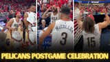 New Orleans Pelicans' post-game celebration after beating San Antonio Spurs | Play-in Tournament.