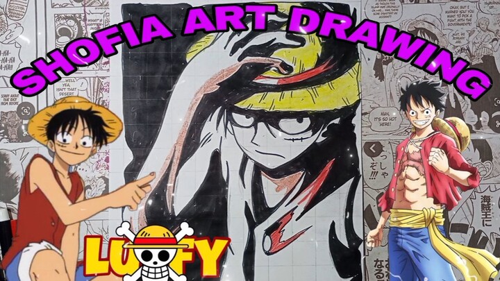 drawing luffy dari anime one piece