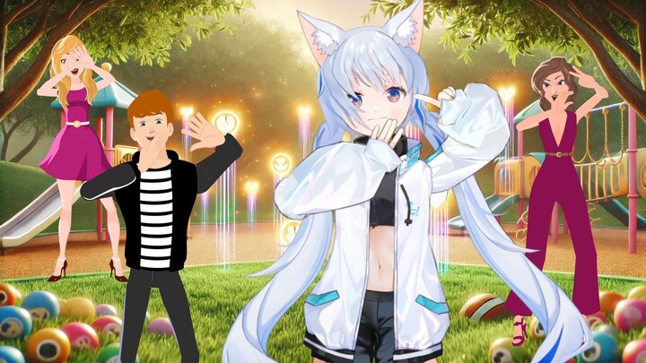 Mimi and Botly Dancing in the park