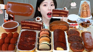 ASMR MUKBANG| 편의점 초콜릿 디저트 초코 아이스크림 마카롱 케이크 먹방 & 레시피 CHOCOLATE DESSERT ICE CREAM EATING