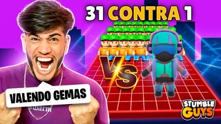 TODOS CONTRA DJ JET NO STUMBLE GUYS - SE EU PERDER EU GIRO A ROLETA DE SKINS LENDÁRIAS