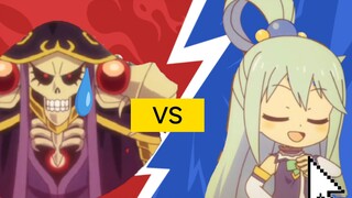 Linkage between different worlds! The ending of Aqua, the goddess of wisdom, vs. Ainz Ooal Gown, the