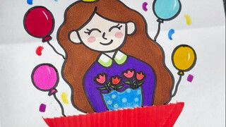 用爱心就能画好看的折叠画，女神节送妈妈太合适啦！