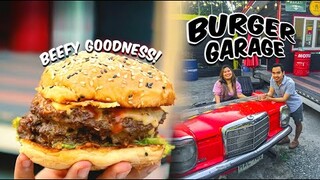BEST BURGER in Manila? - Giant Beefy Burger in a REAL Garage | Burger Garage 2021