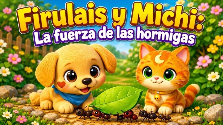 Firulais y Michi: La Fuerza de las Hormigas (Cuento Infantil sobre Trabajo en Equipo)