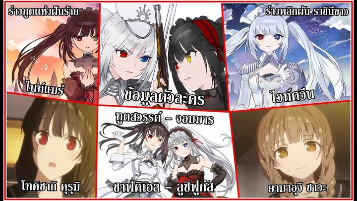 Date A Live : ข้อมูลตัวละคร คุรุมิ&ซาวะ พลังเเห่งฝันร้ายเเละราชินีขาว