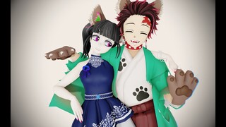 MMD Demon Slayer - Tanjiro & Kanao - Sad Cat Dance -