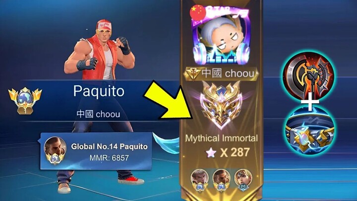 TOP GLOBAL PAQUITO NO EDIT GAMEPLAY IN IMMORTAL!! + BEST BUILD PAQUITO