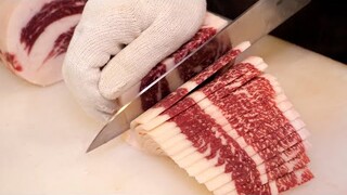 Amazing knife skill! The best Korean beef steak - Korean food